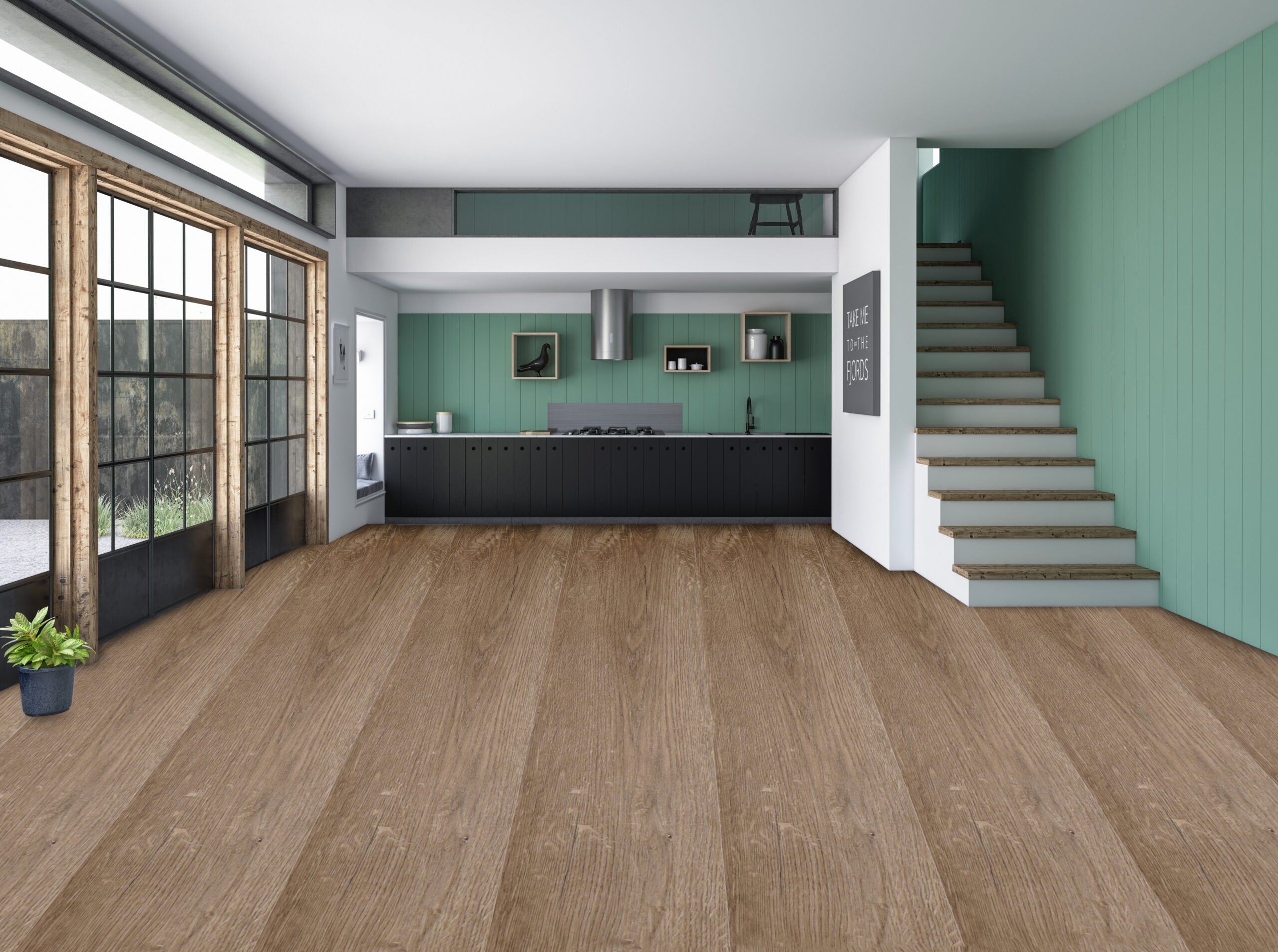 Interior empty room 3 D rendering